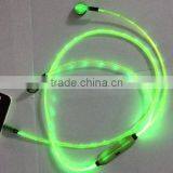 China Manufacture Shiny Lighting Led Glowing Earphone With Mic for Mobile Phone/mp3/mp4 thumbnail-1