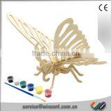 DIY Toys Insect Series Butterfly 3D Wooden Puzzle thumbnail-1
