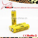 Authentic 100% lg WLS KV5 battery 2800mah 18650 high rate 35A li-ion lg battery