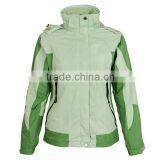 Trendy green colorful women's ski jacket