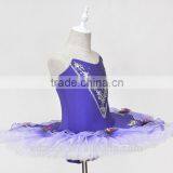 Girls Lovely Performance Wear,Leotard With Skirt for Stage,Childrens' Purple Ballet Leotard With Tutu for Performance thumbnail-2