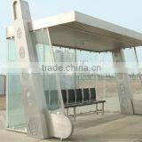 Stainless Steel Outdoor Economic Bus Stop Station With Tempered Glass for Public Equipment thumbnail-1