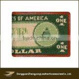 Leather Wallet With Needlepoint Fabric Needlepoint Wallet