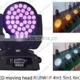 Zoom 36x10w RGBW Quad LED Moving Head Wash Light thumbnail-4