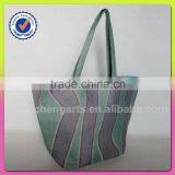 Paper Straw and Polyester Material Bag Irregular Vertical Stripes thumbnail-3