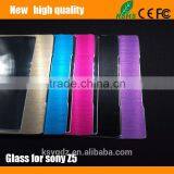 2.5D Titanium Alloy Brushed Metal Tempered Glass Screen Protector Guard for SONY Z5 thumbnail-2