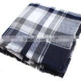 Blanket Square Oversize Black and White Tartan Shawl thumbnail-6