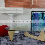 Triangle Wood Base and Triangle Glass Tea/coffee Table thumbnail-4