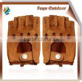 Best Guangdong Fingerless Brown Fashion Pig Skin Dent Unlined Unisex Fingerless Gloves Leather