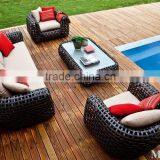 Wicker Rattan Bamboo Outdoor Patio Sofa Set (1.2mm Alu Frame With Powder Coated,10cm Thick Cushion With 250g Polyester) thumbnail-1