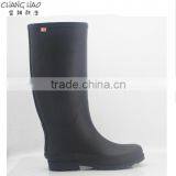 Women Fashion Rubber Rain Boot Pure Black Wellington Boots
