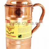 Handmade Pure Copper Luxury Jug Pitcher - 1000 ML storage drinking Water Good Health Benefits Indian Yoga, Ayurveda