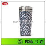 16 oz Plastic and Stainless Steel Coffee Mug Tumbler With Screw Lid thumbnail-2