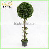 Fake Indoor Artificial Green Topiary Bay Ball Trees Wood Trunk