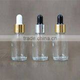 Hot sell round clear amber 10ml glass dropper bottles