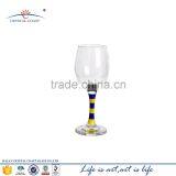 Factory Price Hand Painted Colored Wine Glasses Designs Stemware;wholesale Wine Glass