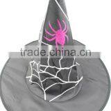 Halloween Red Spider and Cobweb Printed Witch Hat thumbnail-1