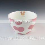 Porcelain Children's Dinnerware Set With Pink Pritning, Dinner Set for 6 People thumbnail-3