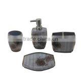 EA0851 Doubled Designed Transparent Bathroom Set Accessories With Flowers Inside thumbnail-1