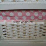 Modern Design White Wooden Cabinet With 2 Wave and 2 Wooden Drawers thumbnail-6