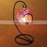 Mosaic Glass Lantern Candle Holders Hanging Candle Lantern Garden Light thumbnail-3
