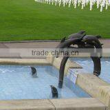 High Quality Home Decoration Swimming Pool Bronze Sculpture Dolphin thumbnail-3