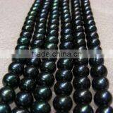 8-9mm Black Round Freshwater Pearl Strand thumbnail-2