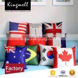 Custom National Flag Digital Printed Cotton Linen Cushions for Home Office Sofa thumbnail-1