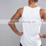 High Quality New Design Custom Grey White Color Gym Wear Comfortable 100% Polyester Micromesh Fashion Men's Sport Dry Fit Vest thumbnail-2