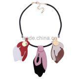 The New Big Brand Colorful Arcylic Leaf Pendant Necklace for Womens thumbnail-2