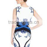 Restock Top Quality 2014 Chinese Elements Print Blue Ladies Mini Sexy Bodycon HL Bandage Dress Celebrity Style Dresses thumbnail-2
