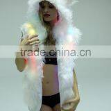 Custom High Quality Faux Fur Blank Sleeveless Led Light up White Hoodies thumbnail-2