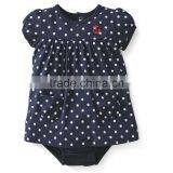 100% Cotton Polka Dot Sun Suit Dress Baby Girl Romper With Dress thumbnail-1