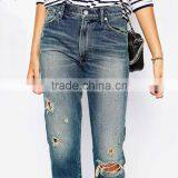 New Fashion High Waist Ripped Women Bulk Wholesale Jeans thumbnail-3
