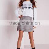 MGOO 2017 Latest Design Custom Made Women Christmas Jumper White Cropped Sweater Long Sleeve thumbnail-5