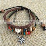 Zm35322a Wholesale Charm Bracelet Women Vintage Leather Bangle thumbnail-3