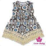 High Quality Children Clothing Printed Flowers Baby Sleeveless Girls Casual Model Dresses Designs thumbnail-3