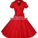 Walson Women's 1950s V-neck Vintage Rockabilly Full Circle Dress thumbnail-3