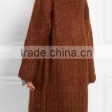 Knitwear Cardigan Manufacturers for Customed High Quality Dark Khaki Colored Cashmere Open Front Cardigan for Women thumbnail-3