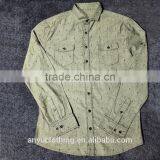 Denim Blue Men's Double Pockets Printed Jean Shirts thumbnail-1