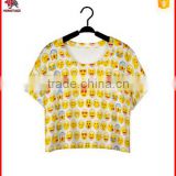 Short Sleeve Sleeve Style and Polyester/Cotton Material emoji t shirt