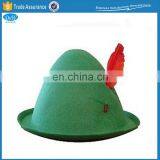 Green Alpine felt hat with red feather
