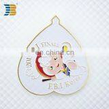 heart shaped cartoon image enamel gold plating laple pin