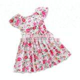 2018 Hot Sale Girls Floral Dress Flutter Sleeve Dress Girls Summer Dress thumbnail-1