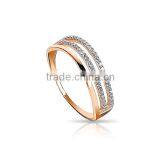 14K Rose Gold Ring With Diamonds thumbnail-1