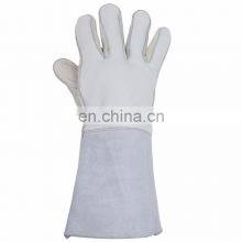 HANDLANDY White GREY Great Protective Fitting Full Grain Deerskin Workers Long Leather Work Welder Cheap Welding Gloves thumbnail-4