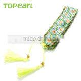 Wholesale Beaded Tassel Green Cotton Tassel Bracelets for Women CLL151 thumbnail-3