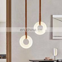 Simple Hanging Pendant Light Round Luxury Modern Alabaster Led Chandelier For Living Room Home thumbnail-3