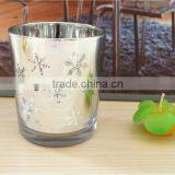 Sliver Mercury Candle Holder , Tulip Shaped Glass Candle Holder
