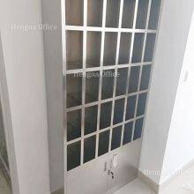 Sports Bottle Cubby Station, 2-in-1 Open-Access Grid With Integrated Locking Cupboard, Rust-Resistant Metal Organizer for Sport Clubs thumbnail-1